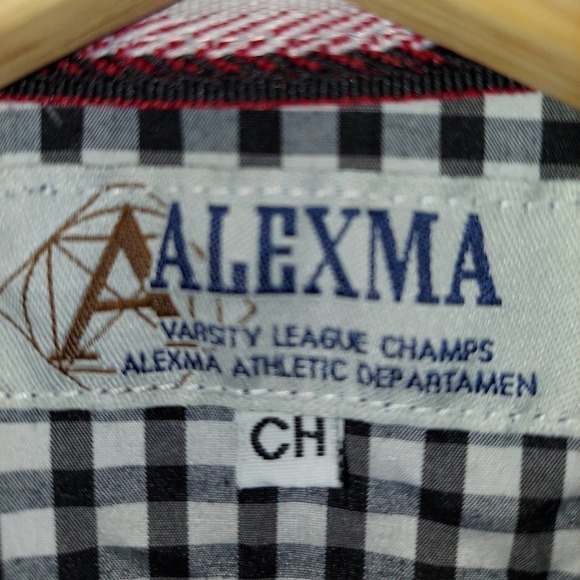 Alexma Girl's School Uniform Button-Up, Black/White Check, Tab Sleeves - Picture 3 of 7
